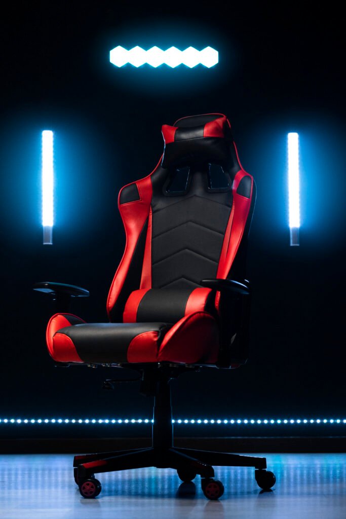 Best Tall gamer sitting uncomfortably on a small chair